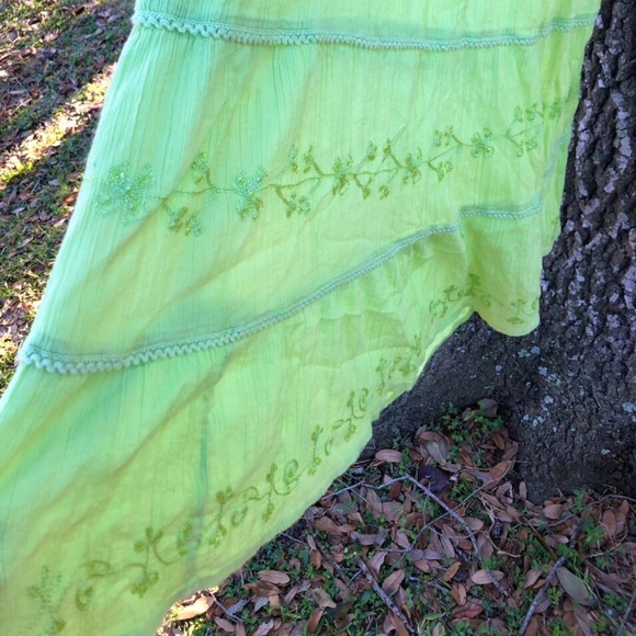 **SOLD**Light green V-neck cami dress with sequins - Picture 4 of 4